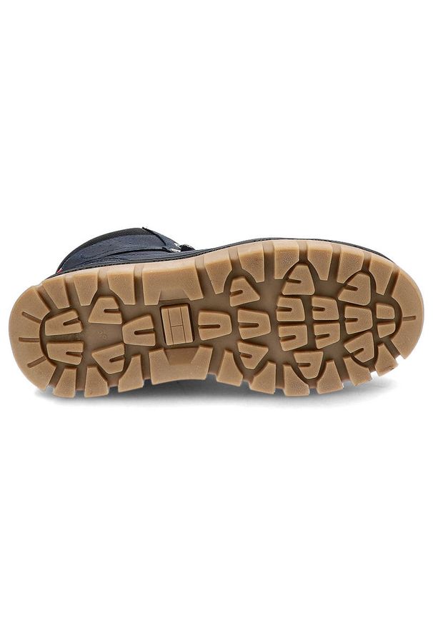 TOMMY HILFIGER - Granatowe Trapery Tommy Hilfiger Wygodne Buty Damskie. Kolor: niebieski. Materiał: skóra ekologiczna, materiał. Szerokość cholewki: normalna. Styl: elegancki