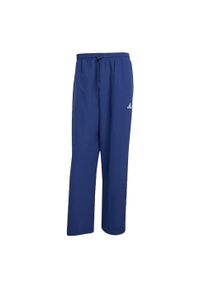 Adidas - Spodnie Essential Small Logo Woven Open Hem. Kolor: biały, wielokolorowy, niebieski. Materiał: tkanina
