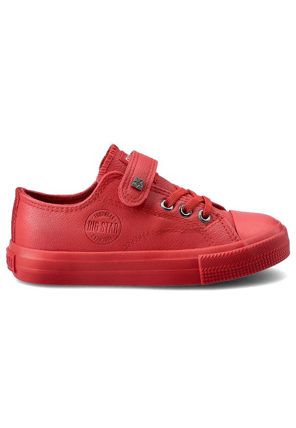 Big-Star - Czerwone Trampki Big Star Dziecięce Buty Na Rzep. Zapięcie: rzepy. Kolor: czerwony. Materiał: skóra ekologiczna, materiał, guma. Szerokość cholewki: normalna. Styl: młodzieżowy