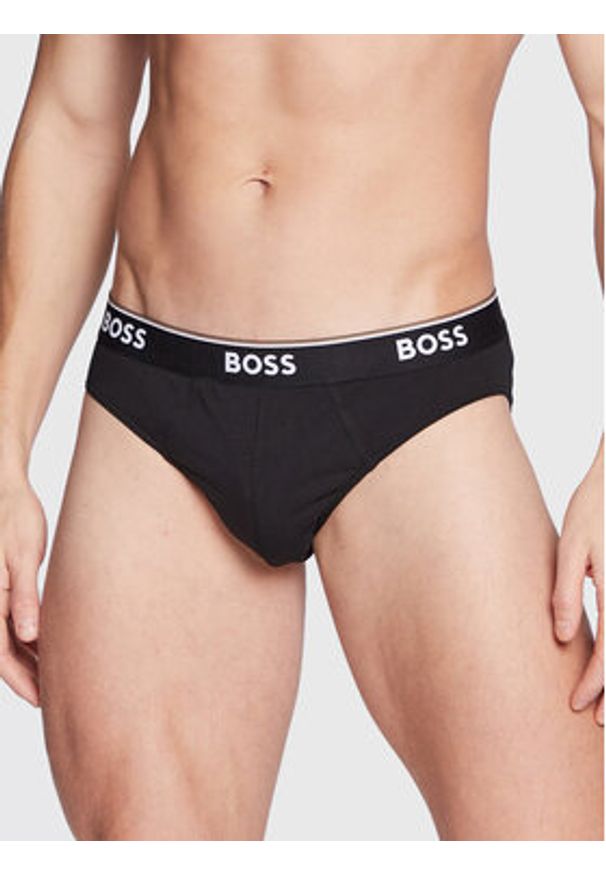 BOSS - Boss Komplet 3 par slipów Power 50475273 Czarny. Kolor: czarny. Materiał: bawełna