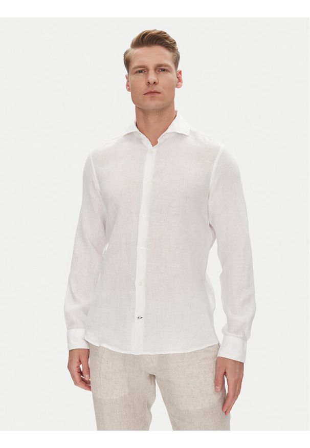 JOOP! Koszula 17 JSH-146Pai-W 30046075 Biały Slim Fit. Kolor: biały. Materiał: len