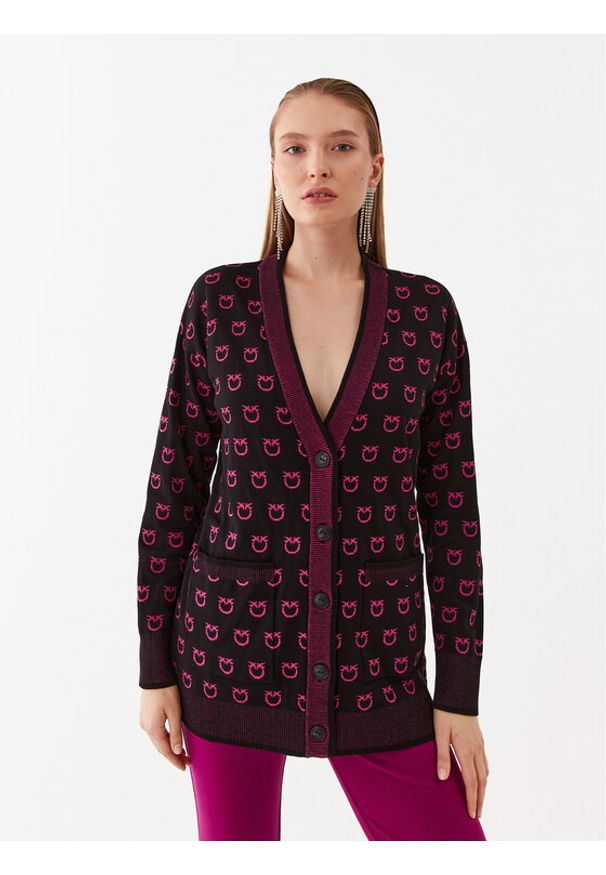 Pinko Kardigan 101562 A112 Czarny Regular Fit. Kolor: czarny. Materiał: wiskoza