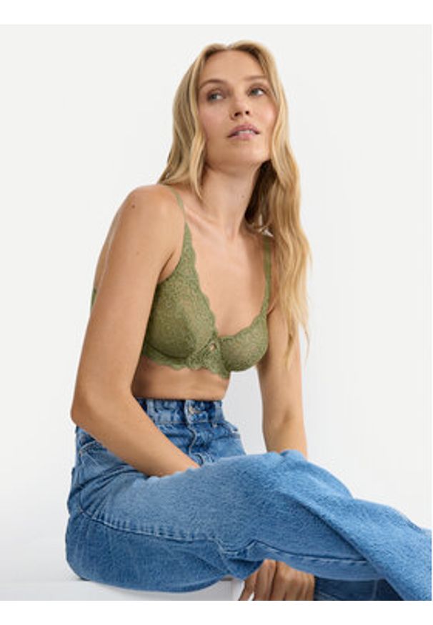 Triumph Biustonosz z fiszbiną Amourette 10209574 Zielony. Kolor: zielony. Materiał: syntetyk