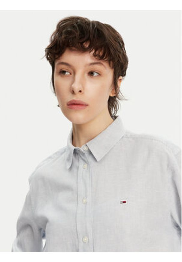 Tommy Jeans Koszula DW0DW20292 Niebieski Relaxed Fit. Kolor: niebieski. Materiał: bawełna