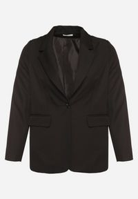 Born2be - Czarna Jednorzędowa Marynarka z Usztywnioną Linią Ramion Tiolinda. Okazja: na spotkanie biznesowe, do pracy, na co dzień. Kolekcja: plus size. Kolor: czarny. Materiał: jeans. Styl: biznesowy, casual, elegancki #4
