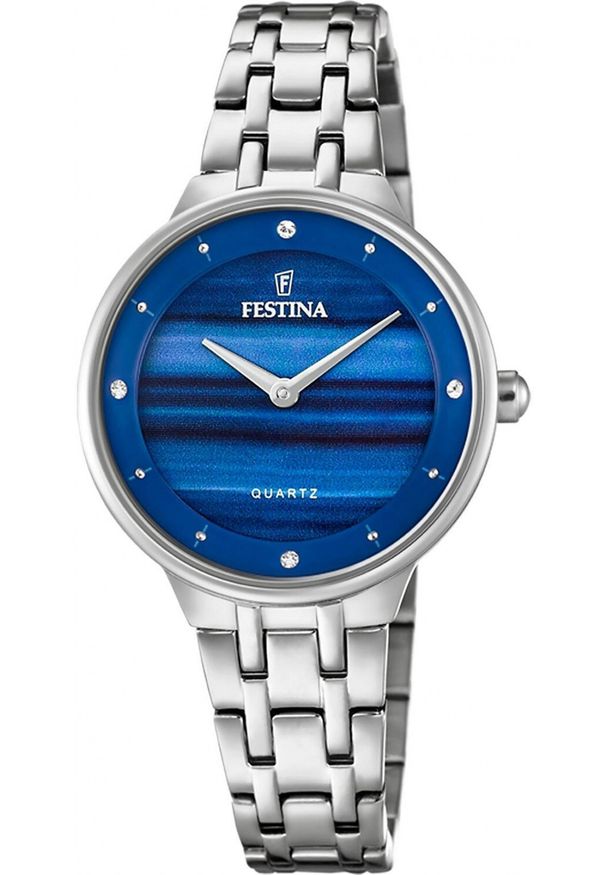 Zegarek damski Festina F20600-A CYRKONIE srebrny. Kolor: srebrny