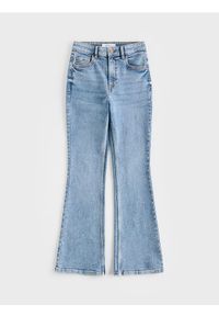 Reserved - Jeansy flare z krótszą nogawką - niebieski. Kolor: niebieski. Długość: krótkie