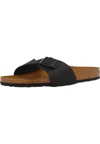 Klapki damskie Birkenstock Madrid BS. Zapięcie: bez zapięcia. Kolor: czarny. Materiał: syntetyk, materiał. Sport: turystyka piesza #1