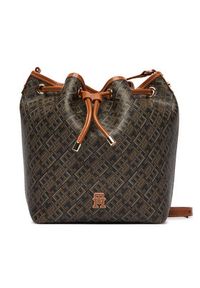 TOMMY HILFIGER - Tommy Hilfiger Torebka Th Monoplay Bucket Le AW0AW18847 Czarny. Kolor: czarny. Materiał: skórzane #5