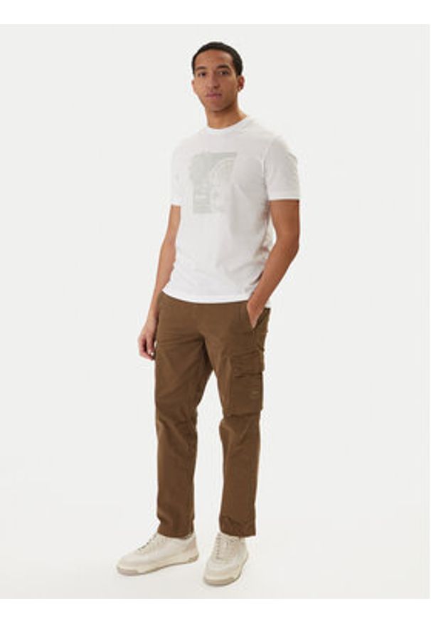 BOSS T-Shirt Imprint 50556007 Biały Regular Fit. Kolor: biały. Materiał: bawełna