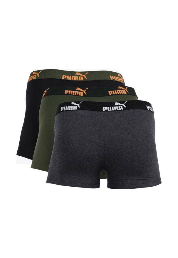 Bokserki męskie Puma 3-pack. Kolor: zielony, czarny, szary, wielokolorowy. Materiał: bawełna. Długość: długie. Sport: fitness