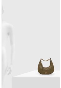 Pinko torebka skórzana kolor brązowy. Kolor: brązowy. Materiał: skórzane #3