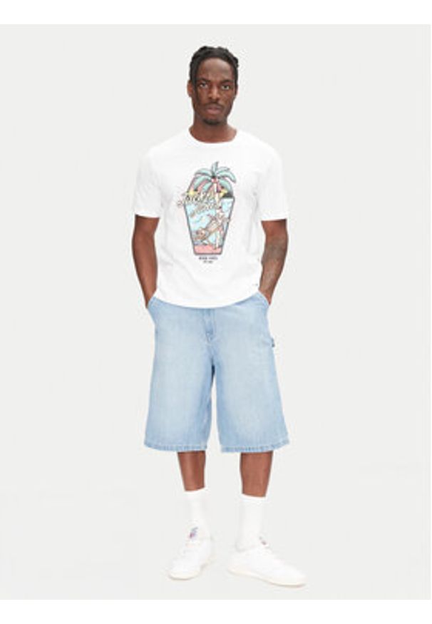Jack & Jones - Jack&Jones T-Shirt Eljah 12268472 Biały Relaxed Fit. Kolor: biały. Materiał: bawełna