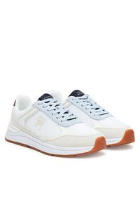 TOMMY HILFIGER - Tommy Hilfiger Sneakersy Casual Fashion Runner Mix FW0FW08324 Biały. Okazja: na co dzień. Kolor: biały. Materiał: materiał #5