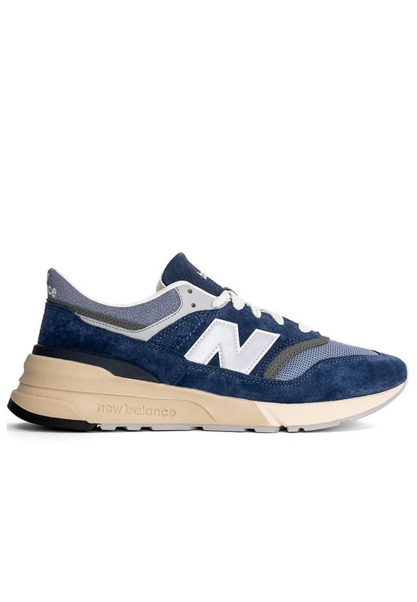 Buty New Balance U997RHB - niebieskie. Okazja: na co dzień. Kolor: niebieski. Materiał: skóra, guma, syntetyk, materiał. Szerokość cholewki: normalna