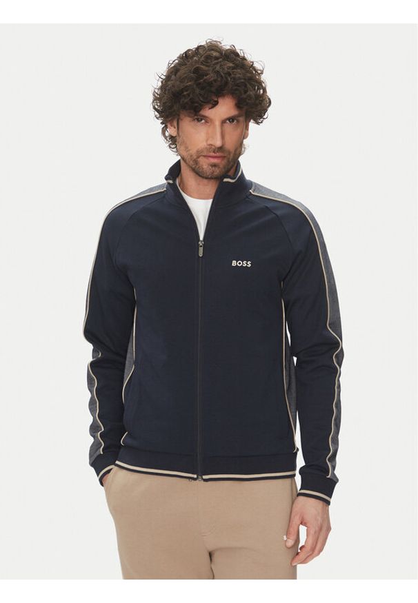 BOSS Bluza 50540792 Granatowy Regular Fit. Kolor: niebieski. Materiał: bawełna, syntetyk