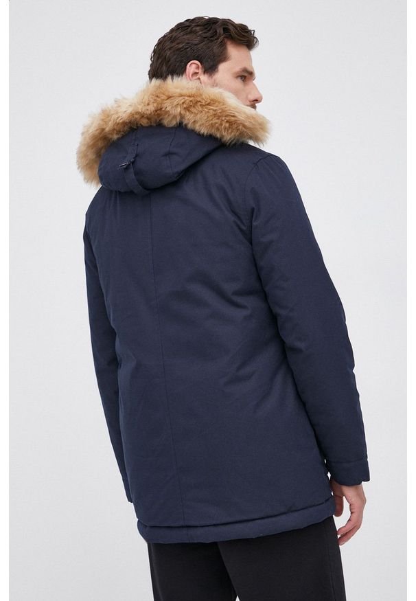 Lyle & Scott - Parka. Okazja: na co dzień. Kolor: niebieski. Materiał: futro. Styl: casual