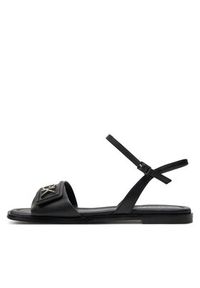 Calvin Klein Sandały Flat Sandal Relock Lth HW0HW01942 Czarny. Kolor: czarny
