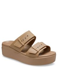Crocs Klapki Brooklyn Low Wedge Sandal W 207431 Khaki. Kolor: brązowy #2