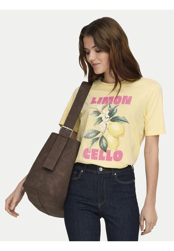 only - ONLY T-Shirt Lucy 15367829 Żółty Regular Fit. Kolor: żółty. Materiał: bawełna