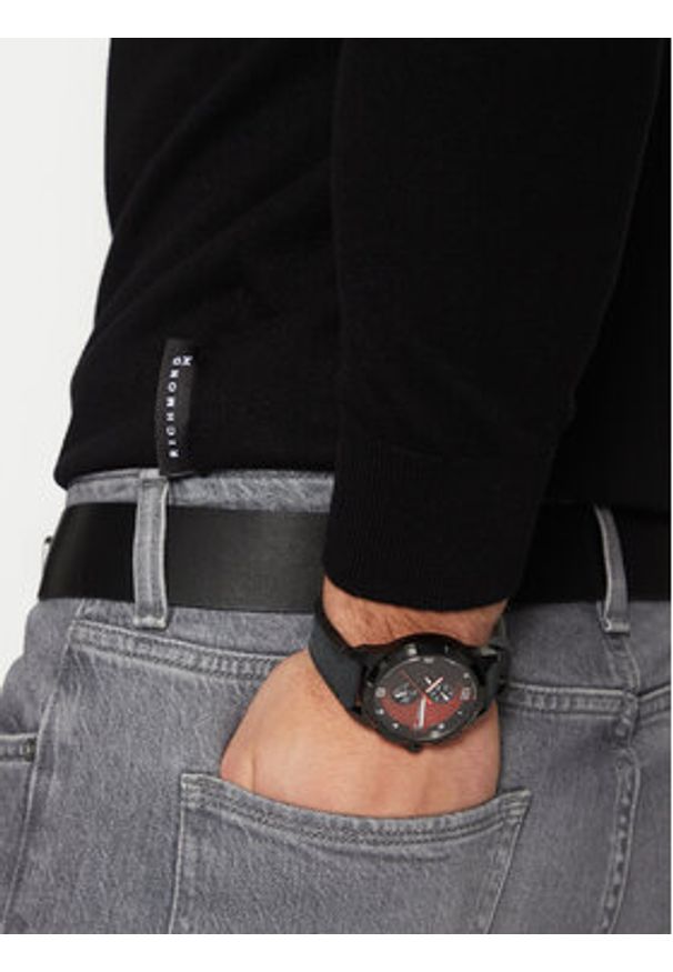 Hugo Zegarek Grip 1530275 Czarny. Kolor: czarny