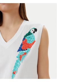 LOLA CASADEMUNT Bluzka MS2515023 Biały Regular Fit. Kolor: biały. Materiał: bawełna #4