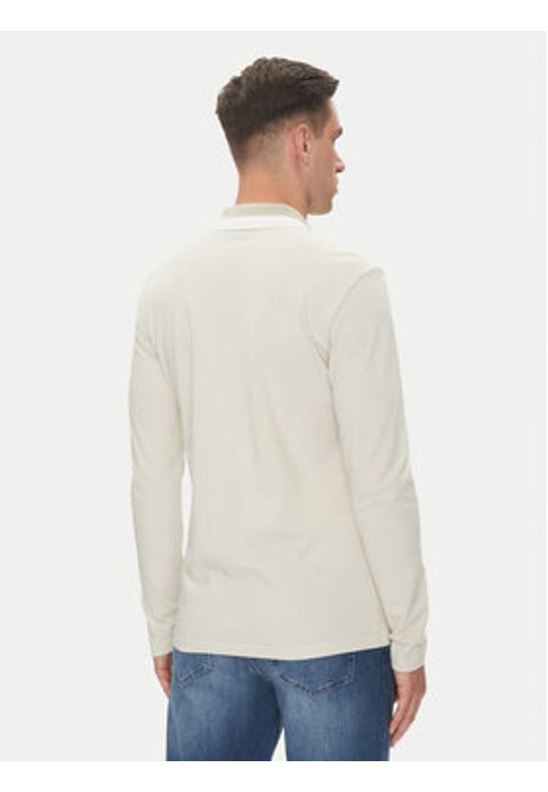 BOSS Polo Peoxfordlong_1 50544845 Beżowy Regular Fit. Typ kołnierza: polo. Kolor: beżowy. Materiał: bawełna