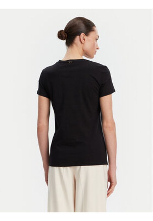 Fracomina T-Shirt FS25ST3002J400G5 Czarny Regular Fit. Kolor: czarny. Materiał: bawełna