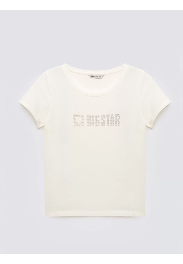 Big-Star - Koszulka damska z logo BIG STAR z cyrkonii biała Avra 100. Kolor: biały
