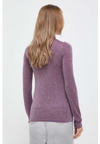 Silvian Heach sweter damski kolor fioletowy lekki z półgolfem. Kolor: fioletowy. Materiał: materiał. Długość rękawa: długi rękaw. Długość: długie #2