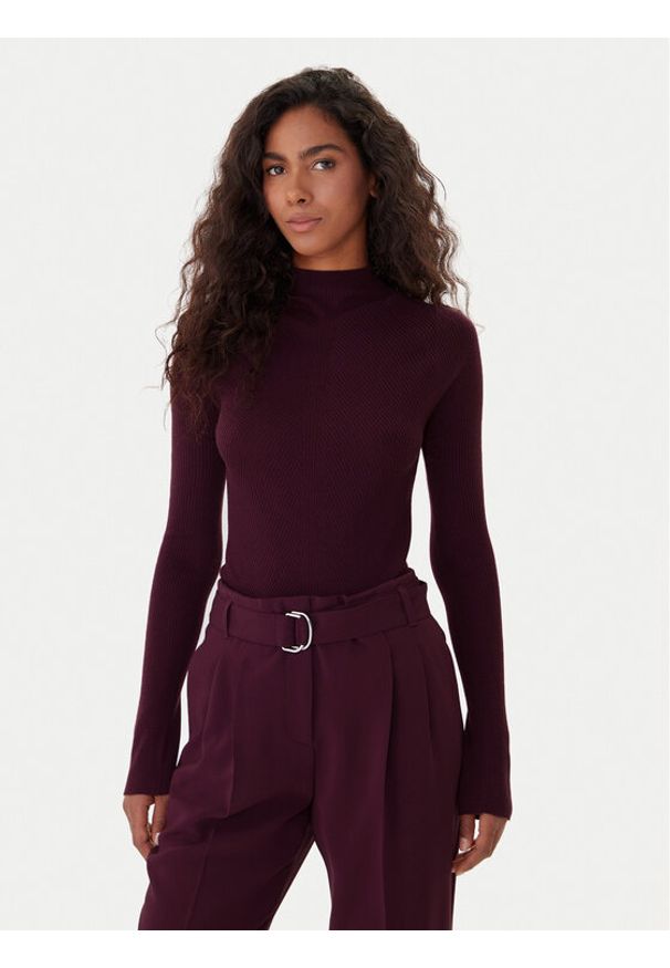 BOSS Golf Foliora 50549166 Fioletowy Slim Fit. Typ kołnierza: golf. Kolor: fioletowy. Materiał: wełna