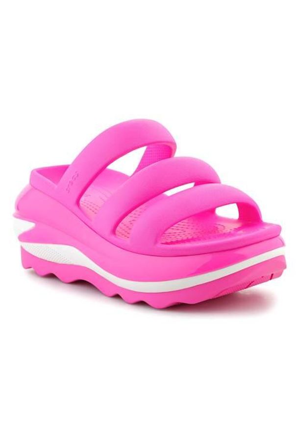 Klapki damskie Crocs Mega Crush Triple Strap. Kolor: różowy. Materiał: syntetyk, materiał