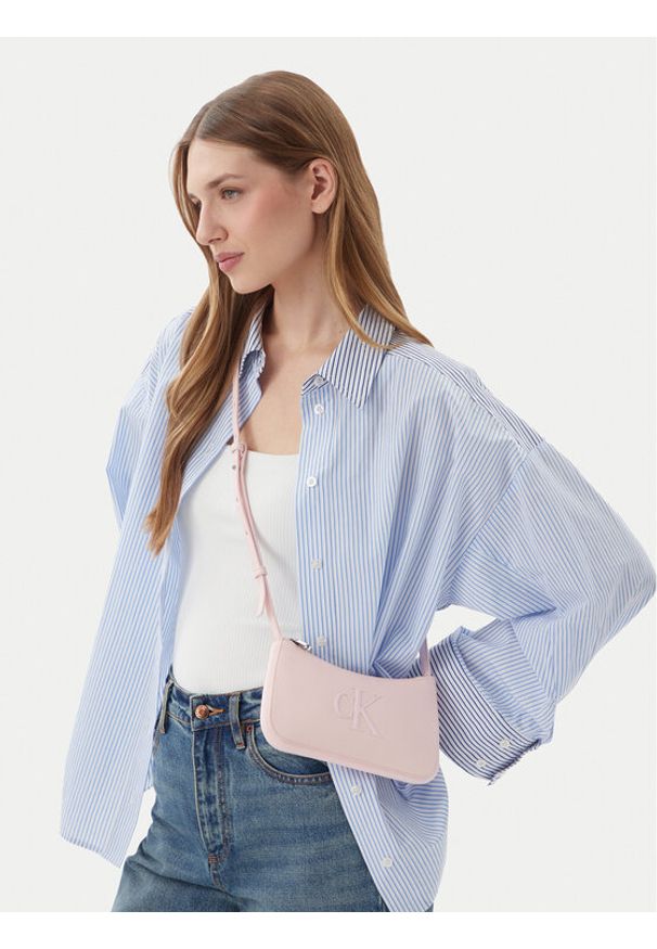 Calvin Klein Torebka Bold Ck Mini Bag LV04F1125G Różowy. Kolor: różowy. Materiał: skórzane
