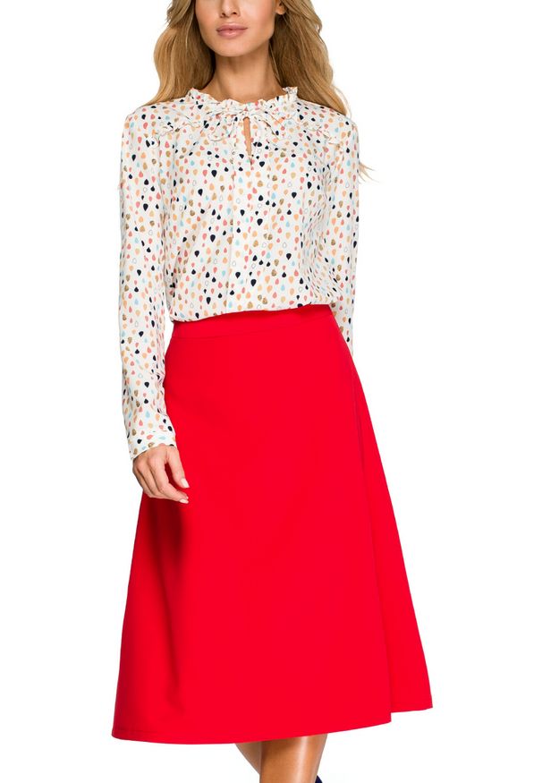 Style - Klasyczna elegancka trapezowa spódnica midi. Okazja: do pracy, na co dzień. Materiał: materiał, elastan. Styl: klasyczny, elegancki