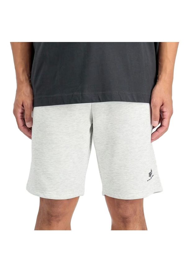 Spodenki męskie Alpha Industries Small Logo II 156367752 - szare. Kolor: szary. Materiał: poliester, bawełna, materiał. Wzór: aplikacja
