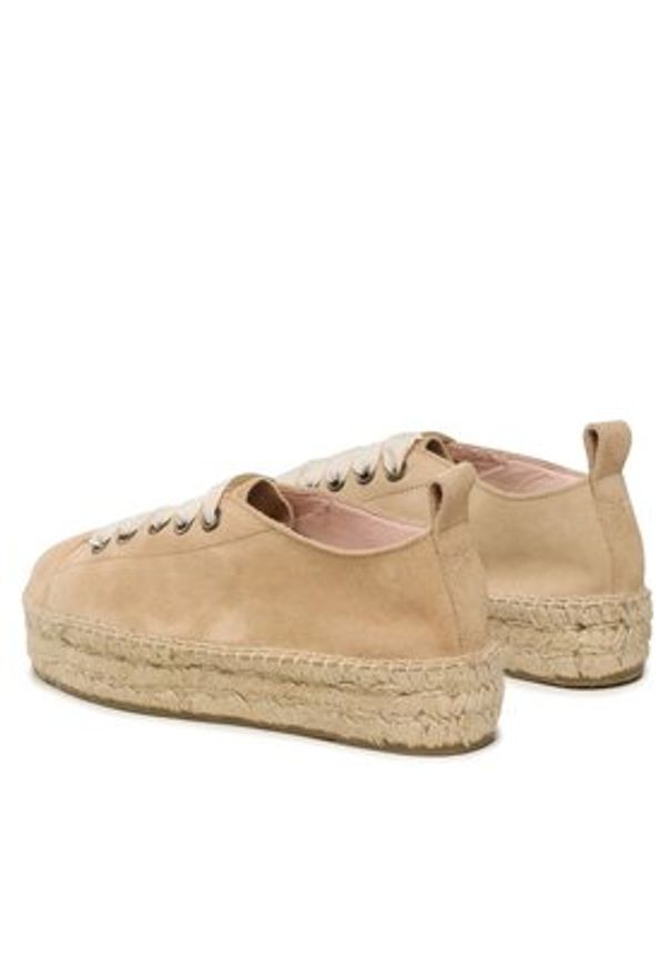 Manebi Espadryle Lace-Up Espadrilles K 1.1 E0 Beżowy. Kolor: beżowy. Materiał: zamsz, skóra