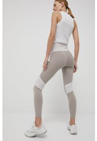 Reebok legginsy treningowe Lux Colorblock damskie kolor szary wzorzyste. Kolor: szary. Materiał: skóra, materiał. Sport: fitness