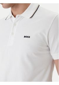 BOSS Polo Birdie Paule 50559365 Biały Slim Fit. Typ kołnierza: polo. Kolor: biały. Materiał: bawełna #5