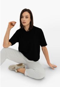 Volcano - Bawełniany t-shirt, Comfort Fit, T-FLAME. Kolor: czarny. Materiał: bawełna. Długość rękawa: krótki rękaw. Długość: krótkie. Styl: klasyczny #1