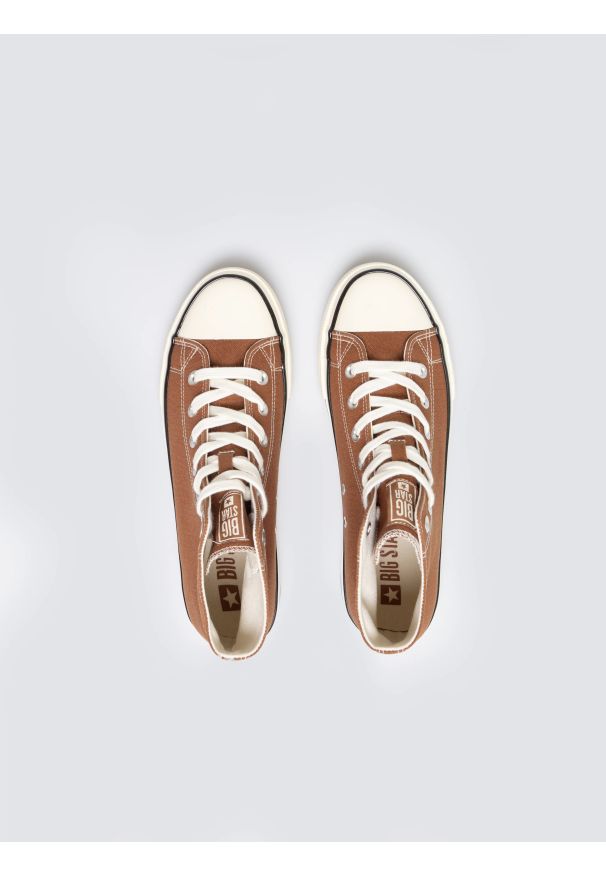 Big-Star - Trampki męskie wysokie brązowe SS174289 802. Nosek buta: okrągły. Kolor: brązowy. Materiał: materiał