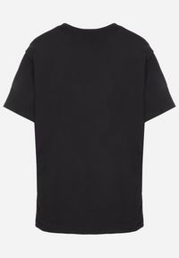 Born2be - Czarny T-shirt z Ozdobnym Nadrukiem z Brokatem Tenesia. Okazja: na co dzień. Kolor: czarny. Materiał: jeans, materiał. Wzór: nadruk. Styl: klasyczny, elegancki, casual #6