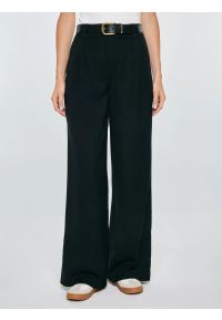 Big-Star - Spodnie damskie wide z dodatkiem wiskozy czarne Alisa 906. Okazja: do pracy. Stan: podwyższony. Kolor: czarny. Materiał: wiskoza. Styl: elegancki, klasyczny #1