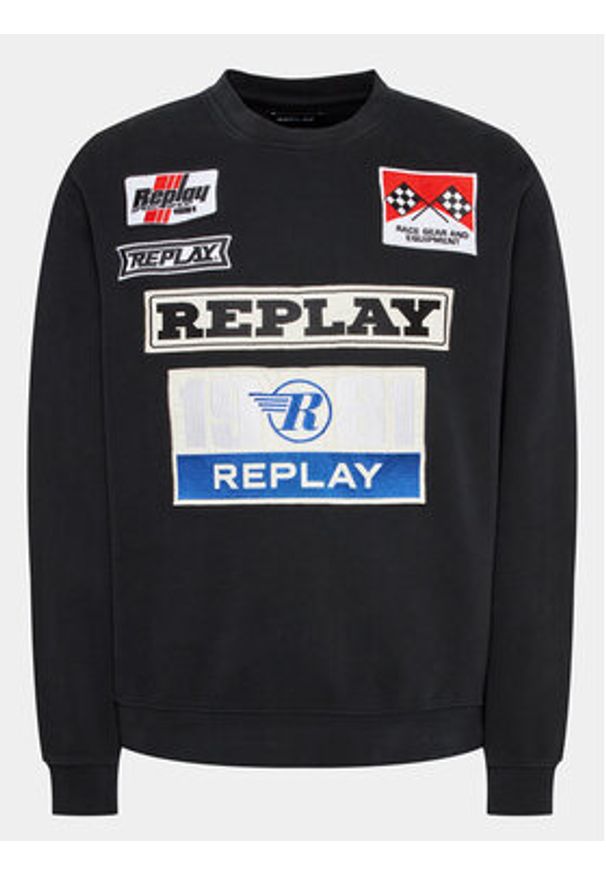 Replay Bluza M6718.000.22890CS Czarny Regular Fit. Kolor: czarny. Materiał: bawełna