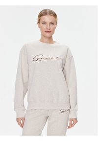 Guess Bluza Allycia V4RQ01 KC3D2 Beżowy Regular Fit. Kolor: beżowy. Materiał: bawełna, syntetyk