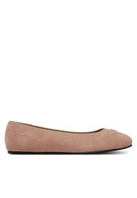 TOMMY HILFIGER - Tommy Hilfiger Baleriny Th Hardware Suede Ballerina FW0FW08655 Beżowy. Kolor: beżowy. Materiał: zamsz, skóra