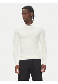 TOMMY HILFIGER - Tommy Hilfiger Longsleeve F1 Movie MW0MW41383 Biały Slim Fit. Kolor: biały. Materiał: bawełna. Długość rękawa: długi rękaw