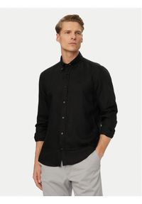 BOSS Koszula H-Liam 50556077 Czarny Regular Fit. Kolor: czarny. Materiał: len #1