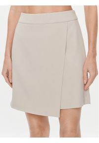 DKNY Spódnica trapezowa UK3SX131 Beżowy Regular Fit. Kolor: beżowy. Materiał: syntetyk #1