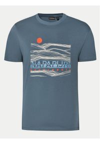 Napapijri T-Shirt S-Buti NP0A4INM Niebieski Regular Fit. Kolor: niebieski. Materiał: bawełna