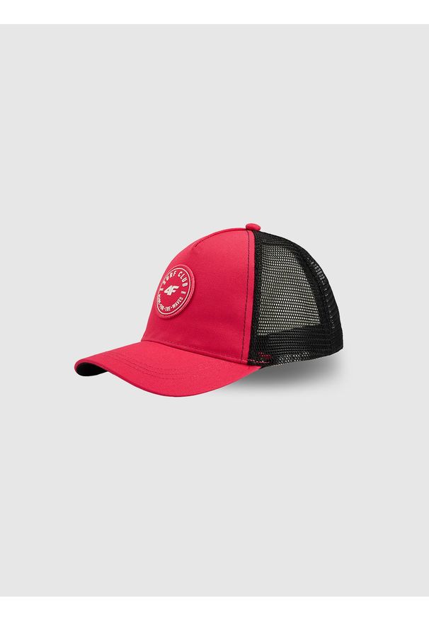 4f - 4F Czapka trucker z daszkiem dziecięca - różowa MT. Kolor: różowy. Materiał: materiał, bawełna. Sezon: lato